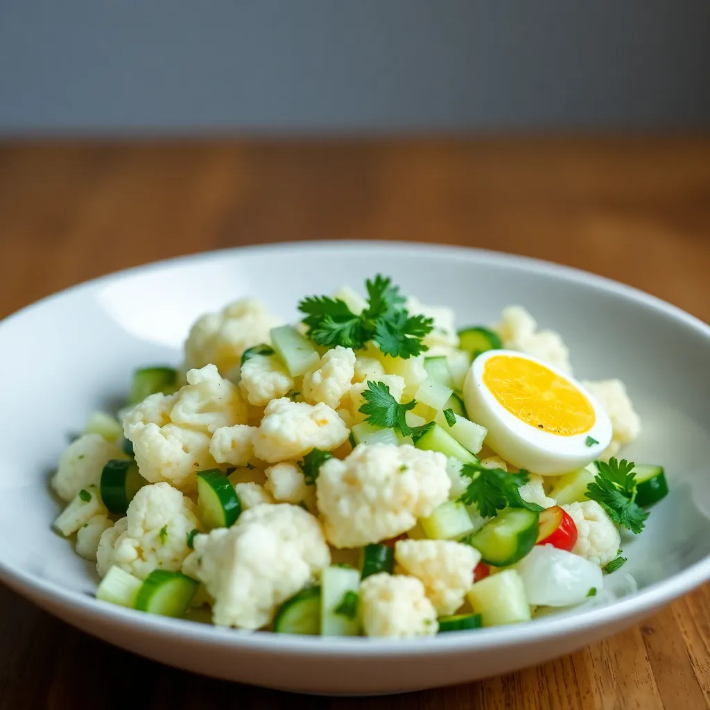 Mediterranean Cauliflower and Cucumber Bowl